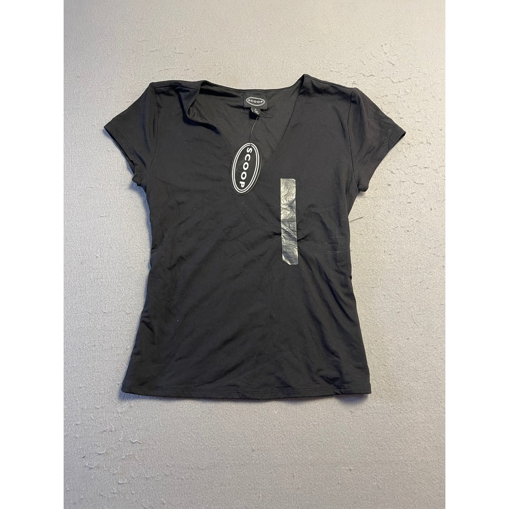 Scoop Top Jersey Black Small Womens